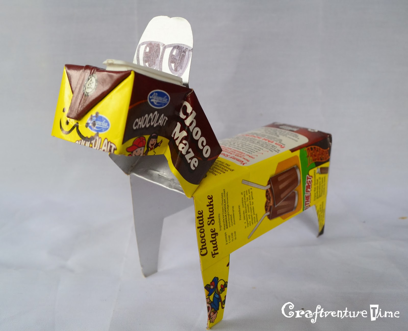 Craftventure Time Scrafto Toy Milk Carton Dog Trick