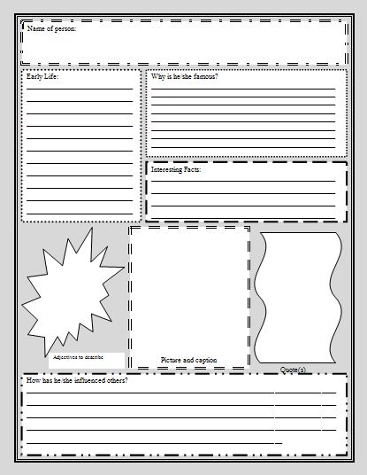 Famous Person Research Worksheet