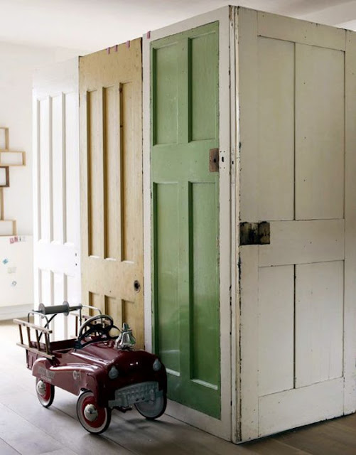 Old Doors as Displays and Room Dividers Booth Crush