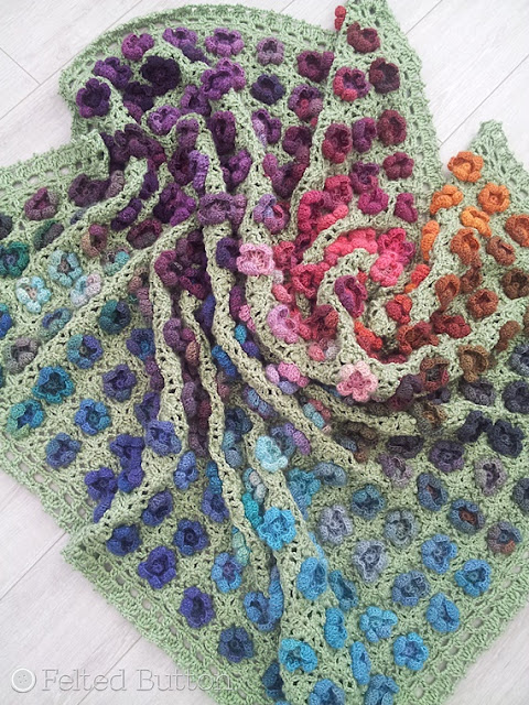 Monet's Garden Throw Crochet Pattern by Susan Carlson of Felted Button