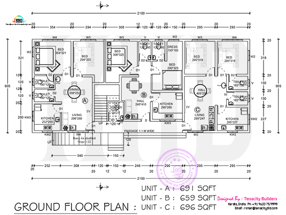 Blueprint of ground floor