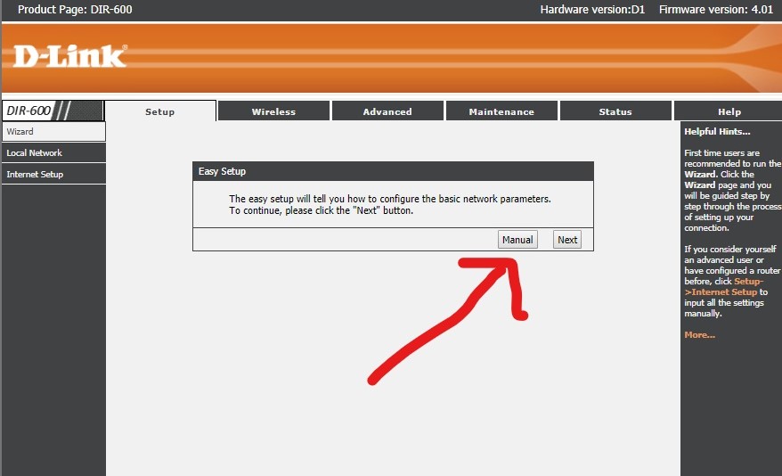 setting router D.LINK DIR 612