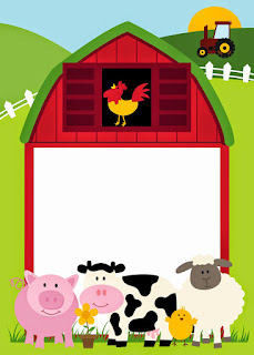 Free Printable Farm Party Invitations, Labels or Cards.