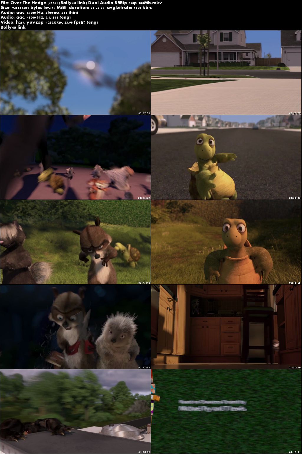 Over The Hedge 2006 BRRip 900Mb Hindi Dual Audio 720p Download