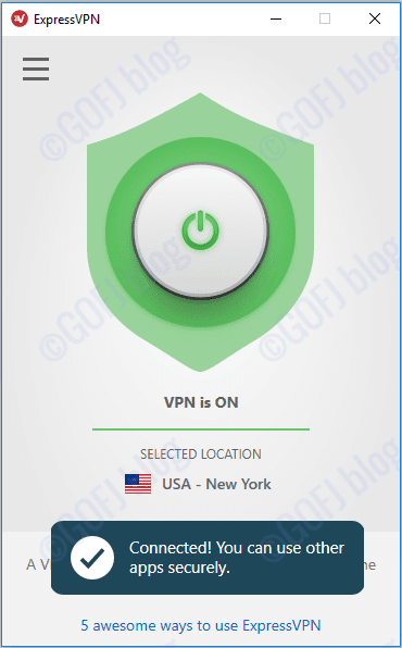 ExpressVPN ON