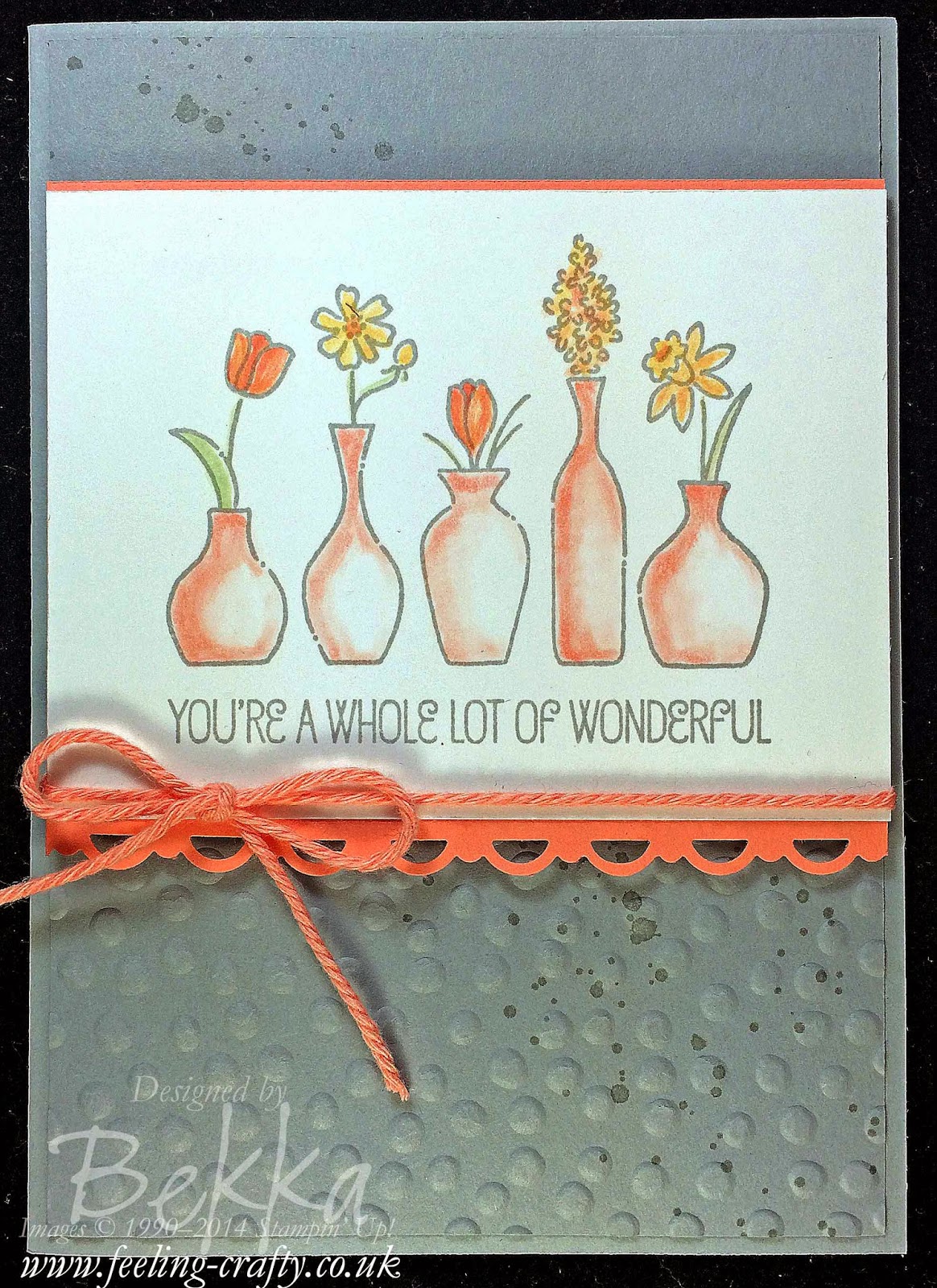 Spring Card using Vivid Vases by Stampin' Up! - if you are in the UK you can get these stamps here
