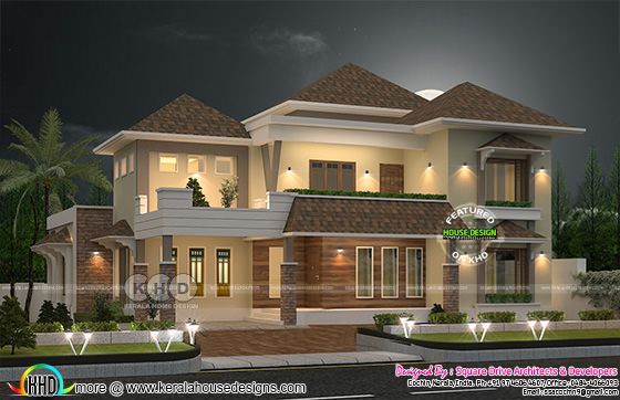 4 bedroom sloping roof grand home design