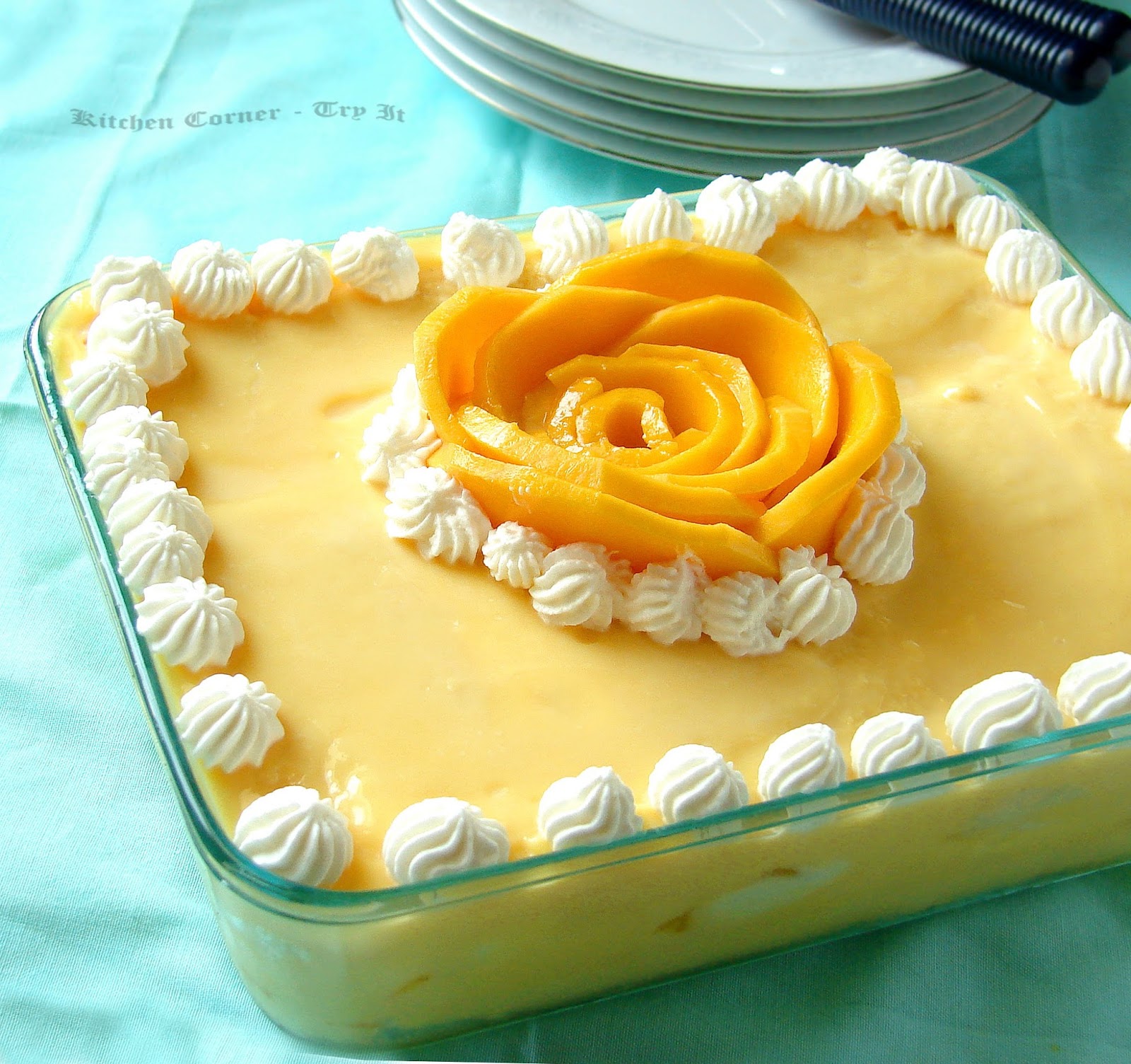 Bread Mango Layer Pudding Creamy Mango Custard Pudding