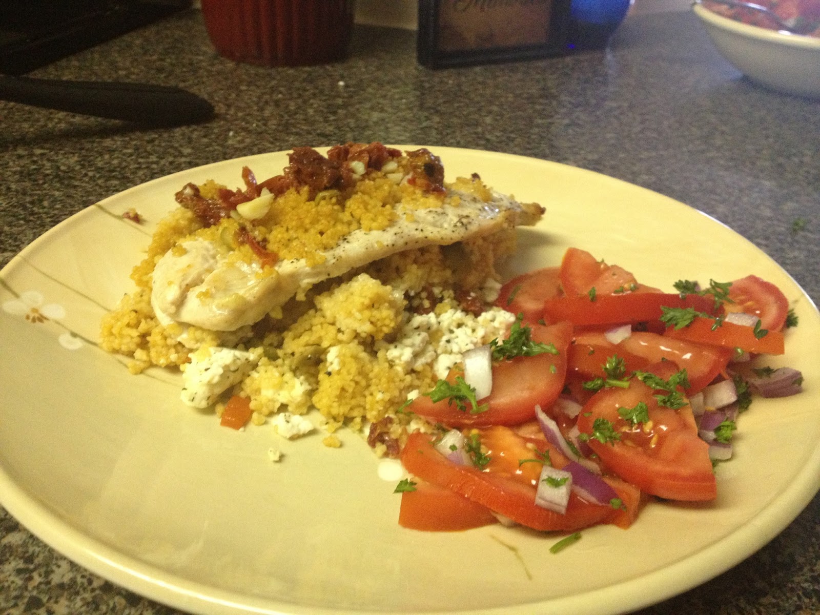 What Holly's Cooking Couscous Stuffed Chicken w/Feta, SunDried