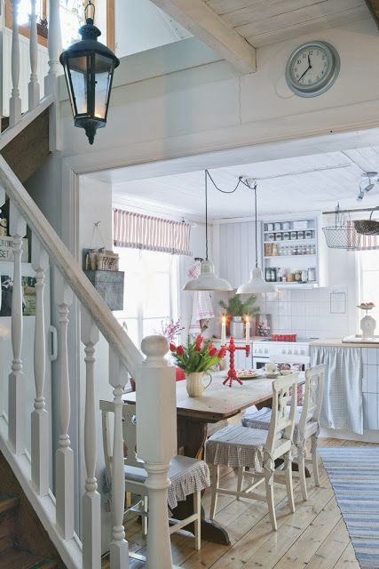 Swedish Farmhouse Christmas Decorating Interior Design white kitchen