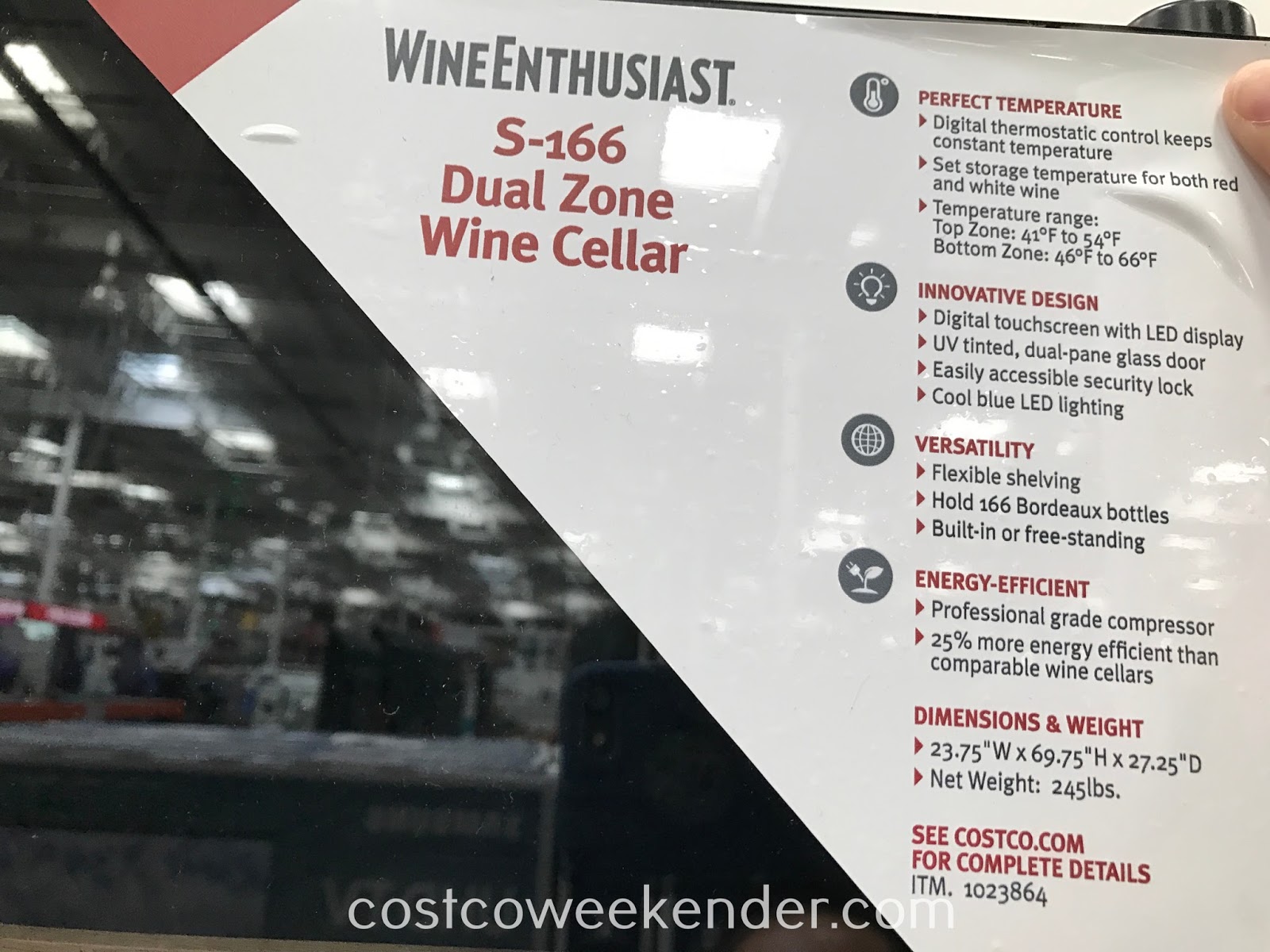 Wine Enthusiast S166 DualZone Wine Cellar Costco Weekender