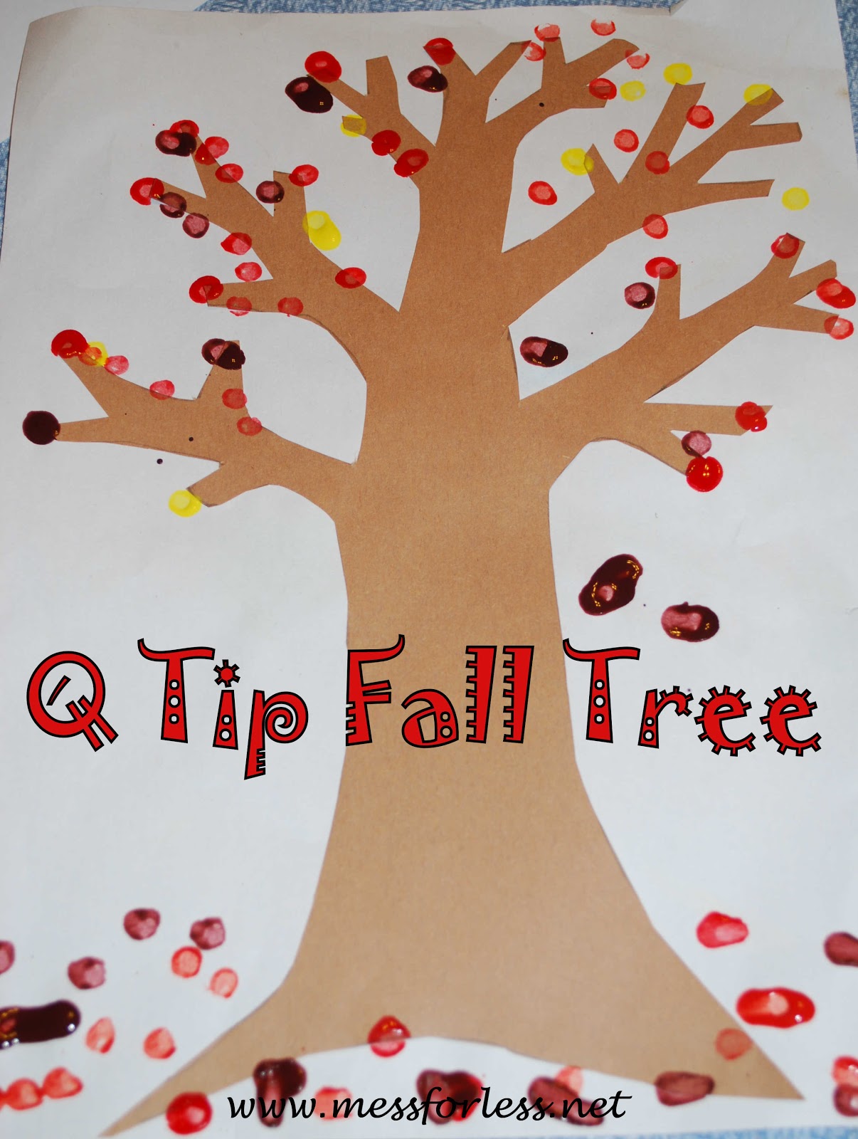 Painting a Fall Tree with Q Tips Mommy Blogs JustMommies