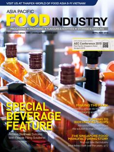 Asia Pacific Food Industry 2015-03 - April & May 2015 | ISSN 0218-2734 | CBR 96 dpi | Mensile | Professionisti | Alimentazione | Bevande | Cibo
Asia Pacific Food Industry is Asia’s leading trade magazine for the food and beverage industry. Established in 1985, APFI is the first BPA-audited magazine and the publication of choice for professionals throughout the industry with its editorial coverage on the latest research, innovative technologies, health and nutrition trends, and market reports.