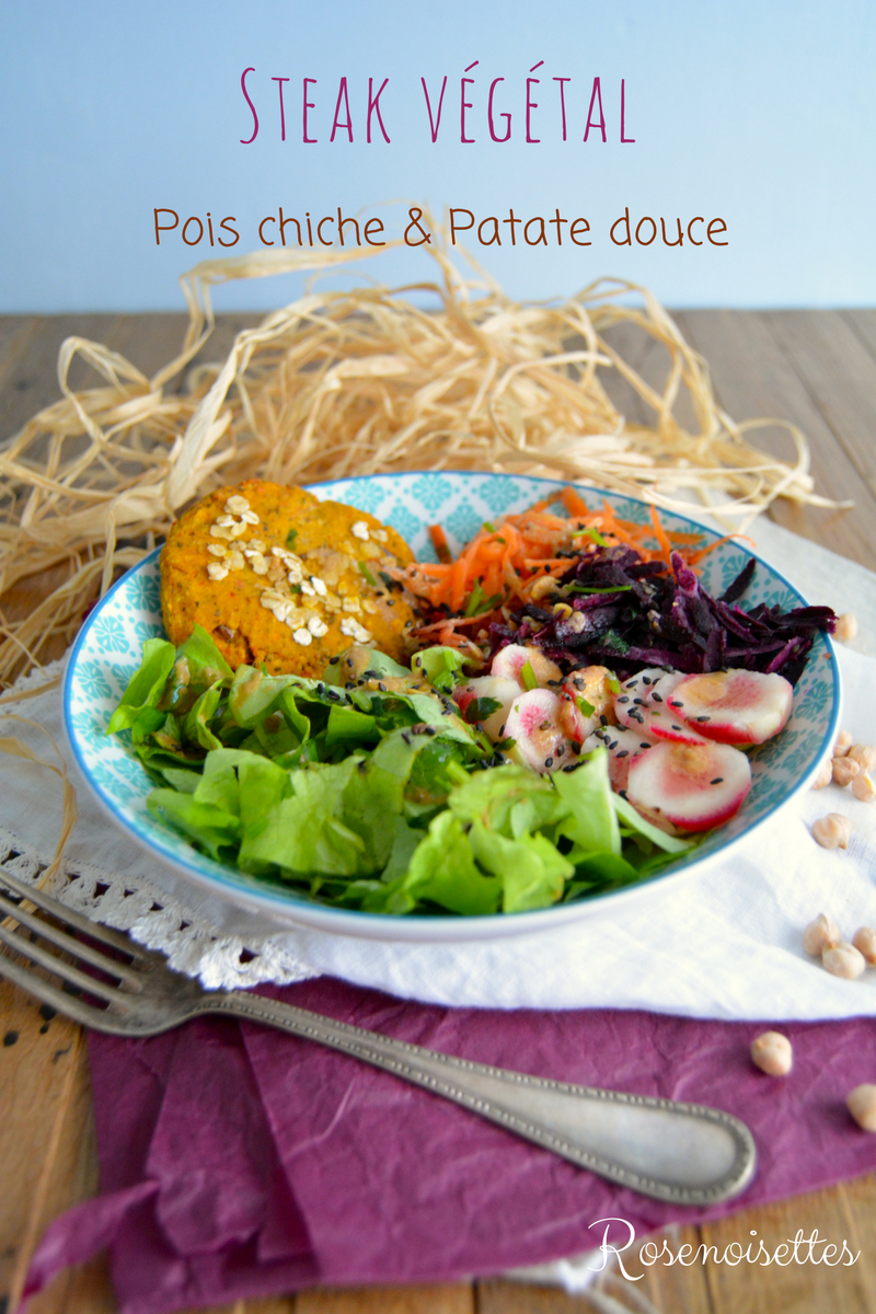 Steak végétal aux pois-chiche et patate douce | Rosenoisettes