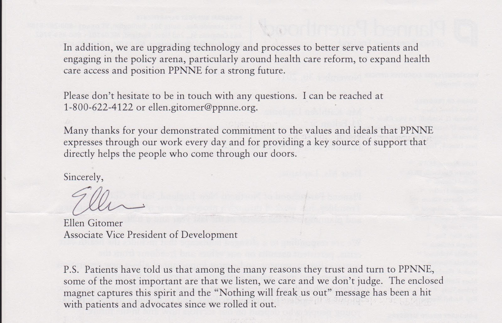 TASTE and SEE Planned Parenthood Sent Their Letter To The Wrong Person