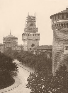 ponteggi per la torre filarete beltrami castello torre