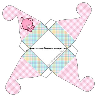 La Granja Bebés en Rosa: Imprimibles Gratis para Fiestas. Caja para cupcakes, chocoltes o golosinas de La Granja Bebés en Rosa.