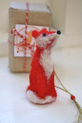 Mrs Fox's felted fox christmas tree decoration