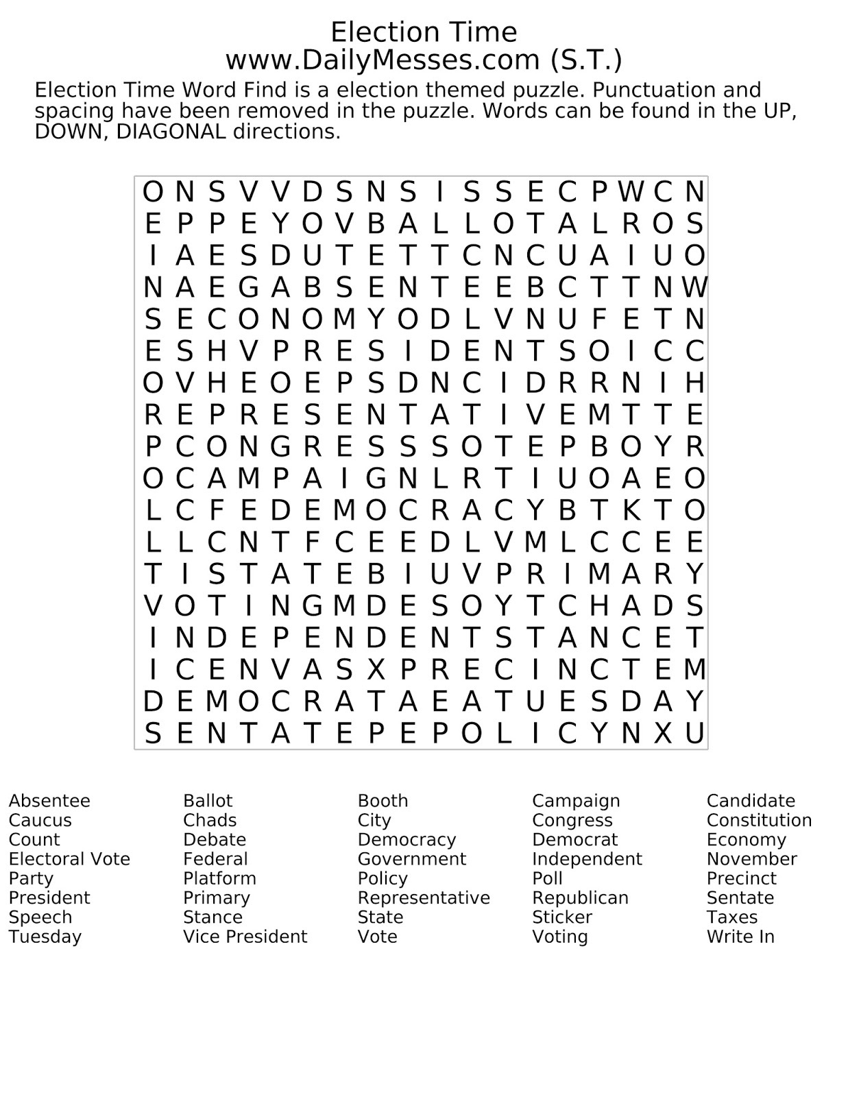 Free Printable Daily Word Search Puzzles