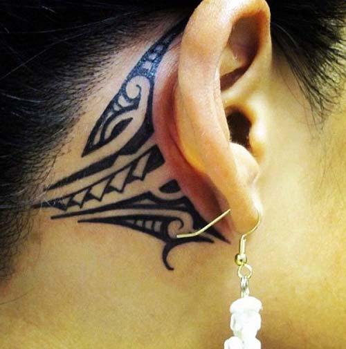 kadın kulak arkası tribal dövmeler woman ear tribal tattoos kadın kılak arkası tribal dövmeler woman ear tribal tattoos