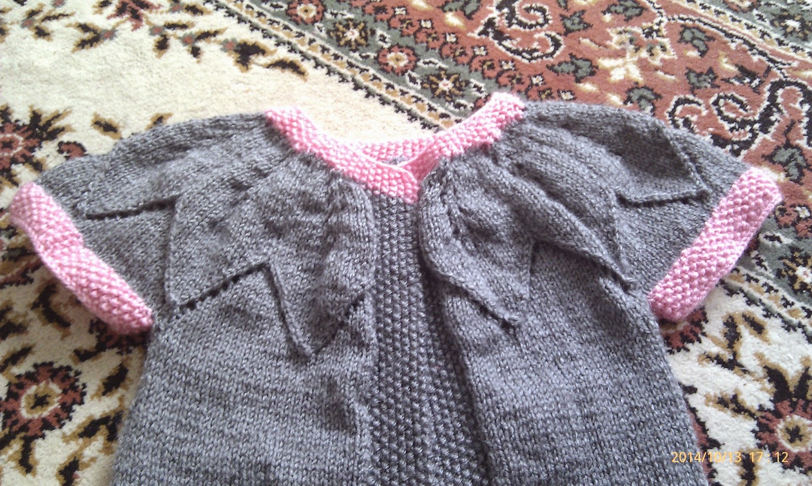 Didemin ilmekleri yaprak robalı bebek yeleği