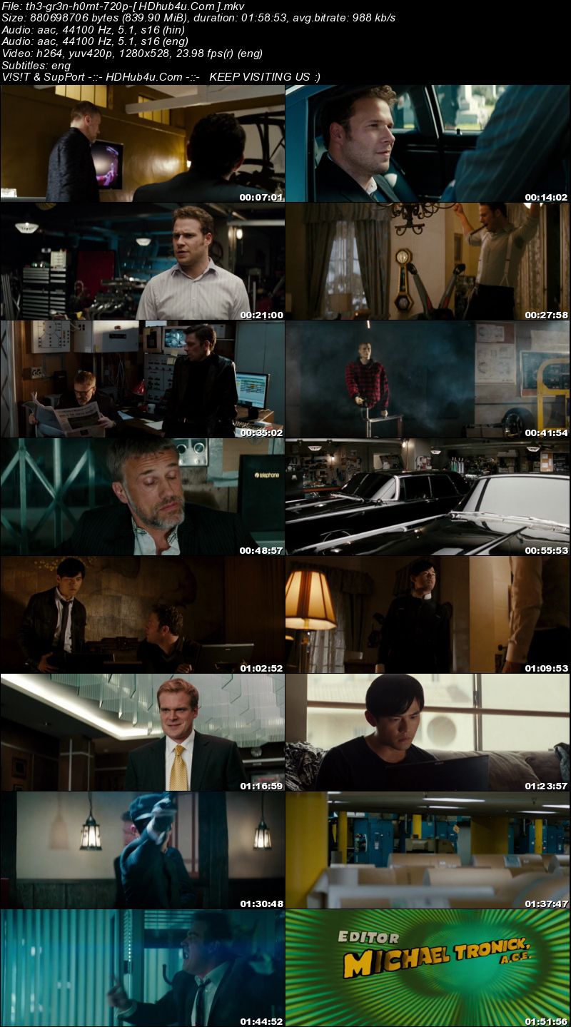 The Green Hornet 2011 Hindi Dual Audio 720p BRRip ESub 800MB Download