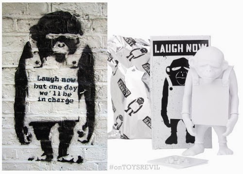 LAUGH NOW DIY WHITE 6" VINYL ART TOY FIGURE APOLOGIES TO BANKSY 