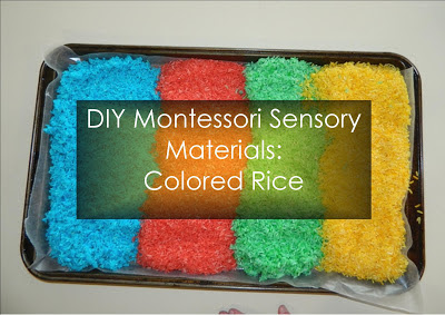 DIY Montessori Sensory Materials: Colored Rice