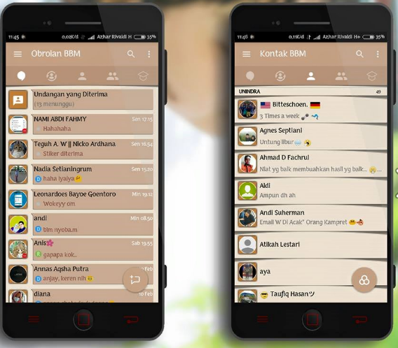 androidapps BBM MOD MiSimple Brown V3.3.0.16 Apk ( Not Clone )