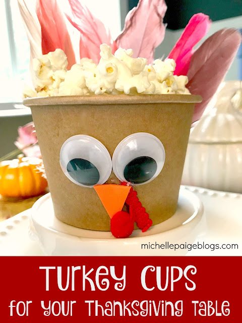 Make turkey cup favors for Thanksgiving.