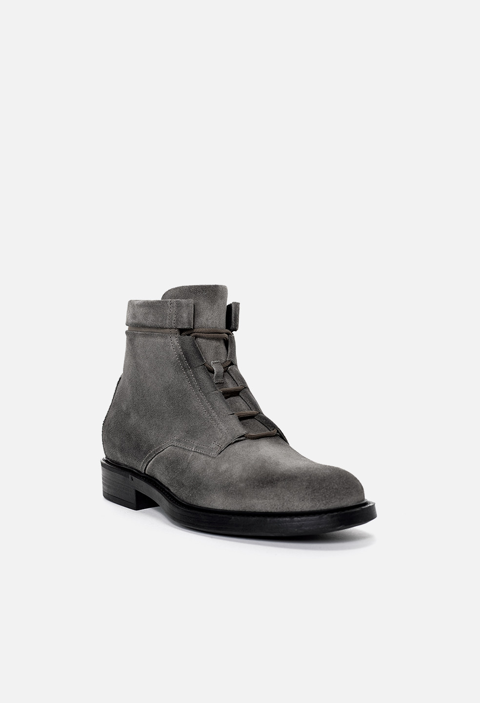 Grey On The Horizon John Elliott Waxed Suede Combat Boots SHOEOGRAPHY