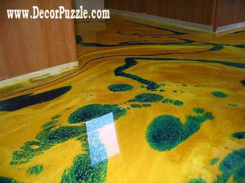 3d floor abstract art and self-leveling floor, yellow flooring ideas 3d floor abstract art and self-leveling floor, yellow flooring ideas