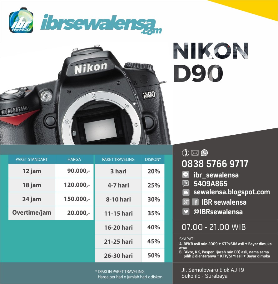 Nikon D90 Harga Sewa Rental Lensa Kamera
