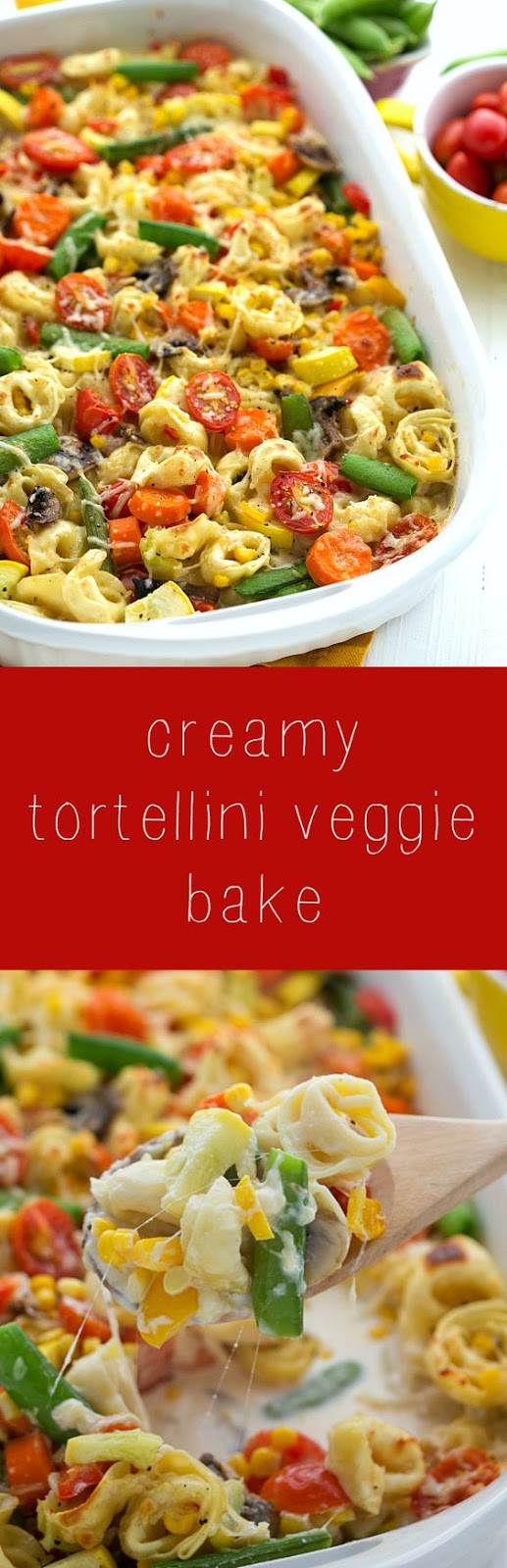 Creamy Tortellini Vegetable Bake Recipe - Girls Dishes