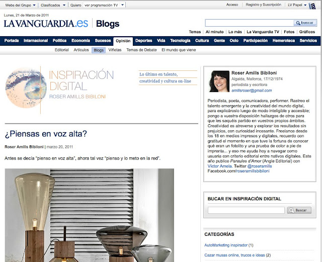 "Inspiración digital", La Vanguardia