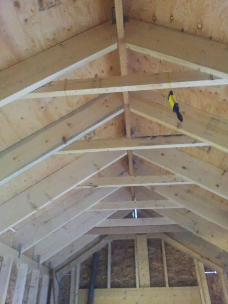 the tiny okanagan life Collar ties and almost done the roof sheating