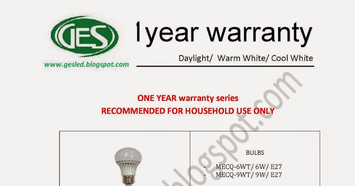ONE YEAR Warranty Series GES 4th generation LED lights