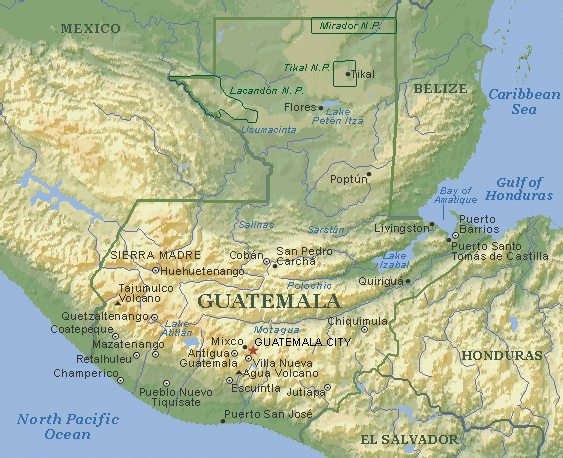 Guatemala : CARACTERÍSTICAS GEOGRÁFICAS DE GUATEMALA