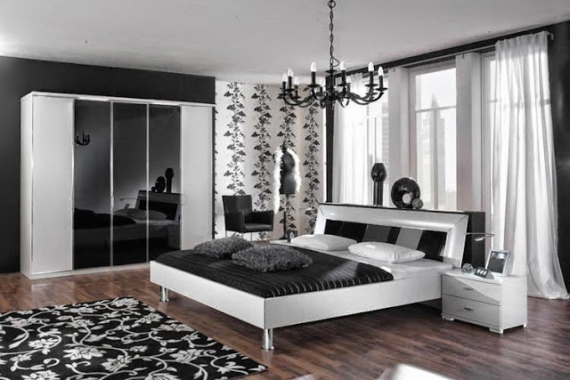 لهواة الاسود والابيض غرف نوم