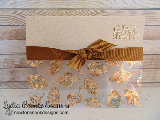 Give Thanks Gold Leaf card by Lydia Brooke for Newton's Nook Designs | Falling into Autumn Stamp Set
