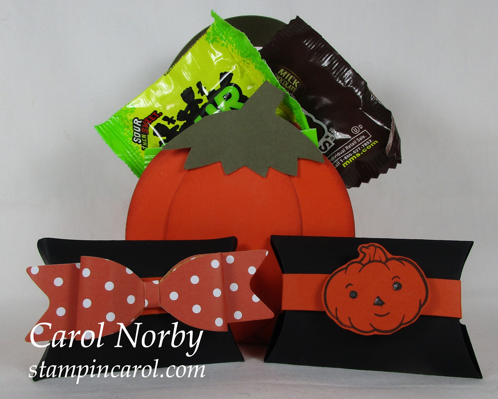 Stampin Carol Halloween Pillow Boxes