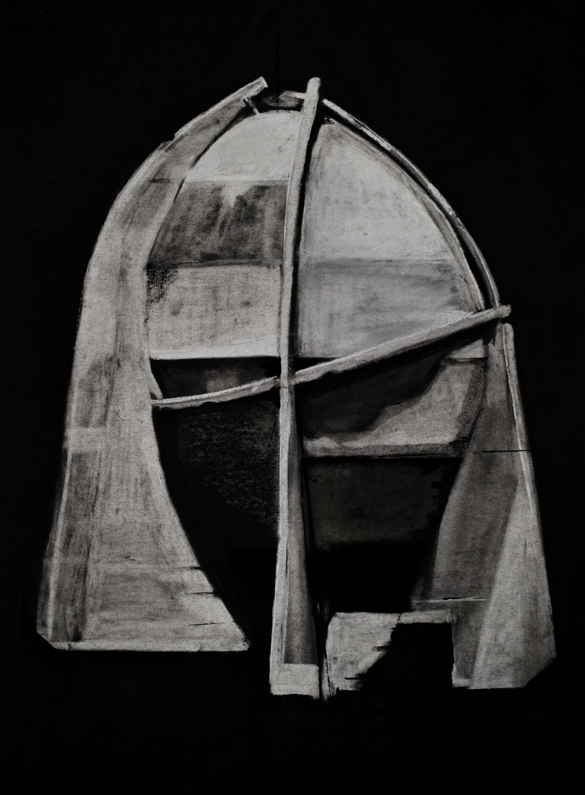 Ian Chamberlain Larger Charcoal drawings of Sound mirrors