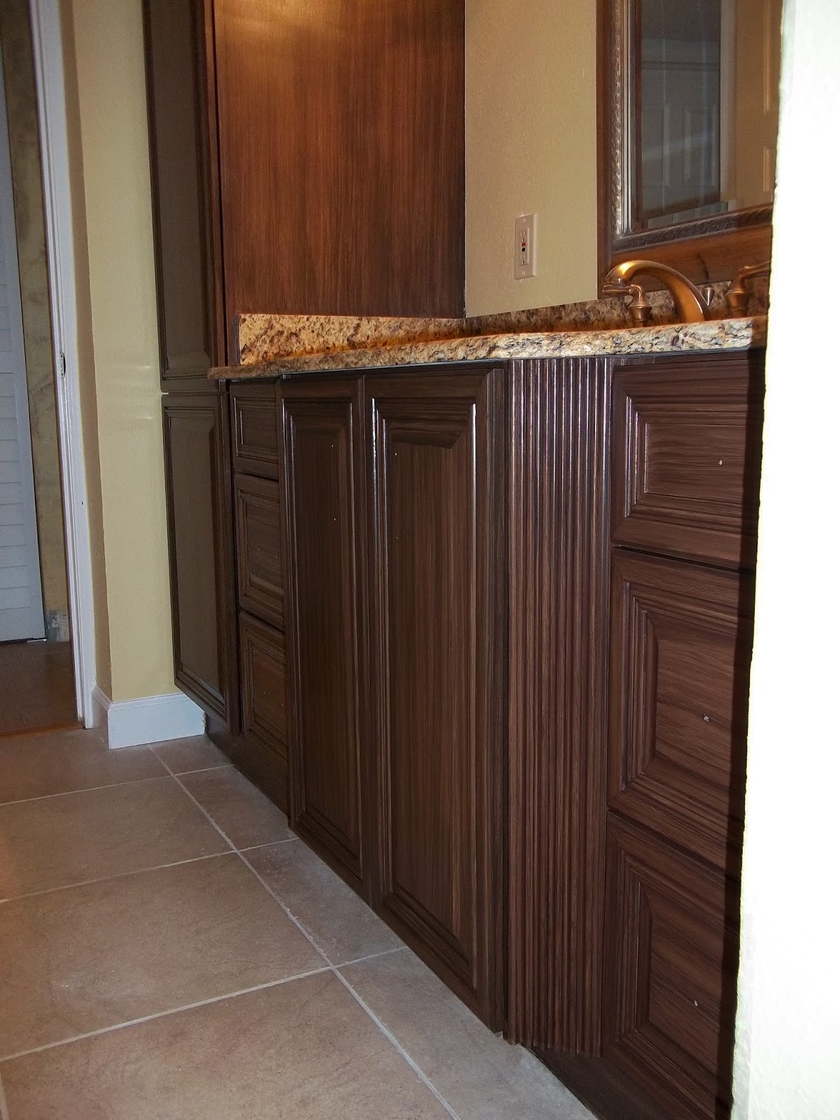 Painting A White Vanity To Look Like Wood Complete