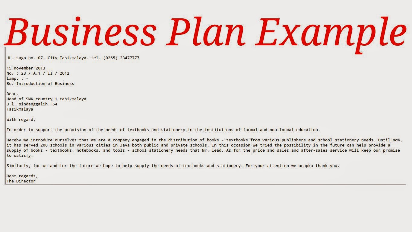 business plan examples australia