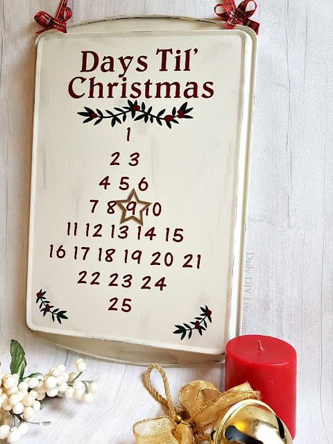 Christmas advent using cookie sheet 