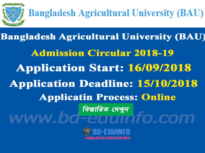 agriculture university admission 2019