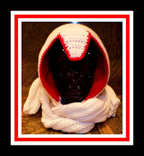 Assassin's Creed Inspired Crochet Scarf Hoodie Pattern© By Connie Hughes Designs©