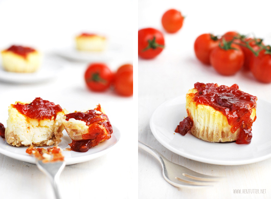 Cheesecake mit Tomatenmarmelade