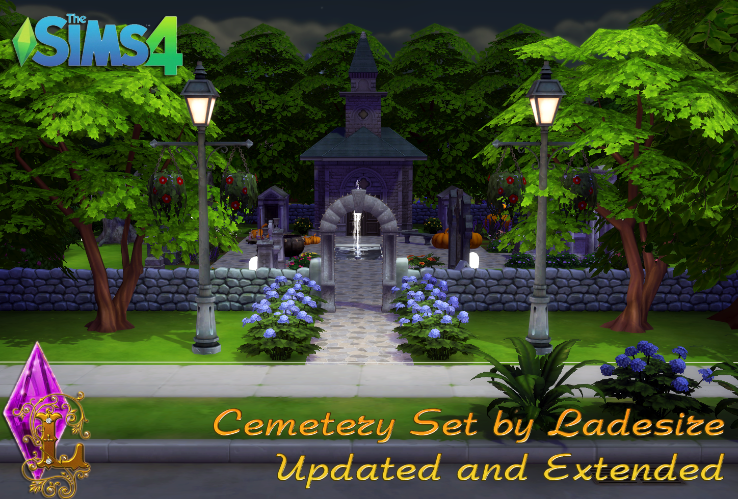My Sims 4 Blog Cemetery Set (Updated and Extended) by Ladesire