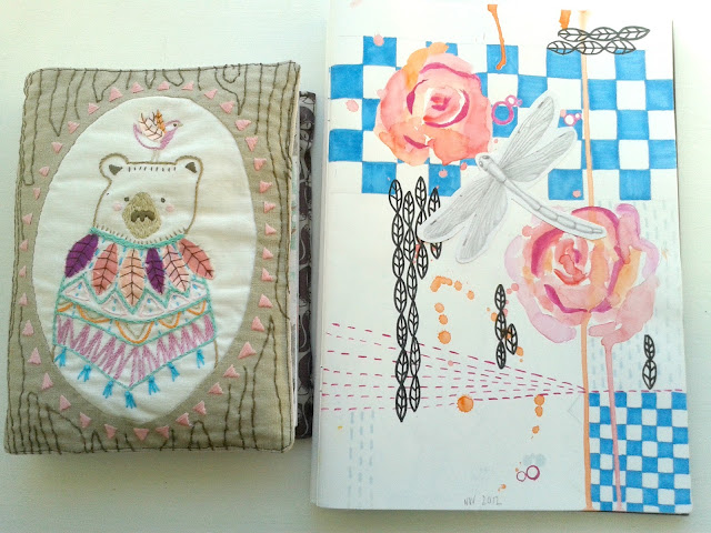 Jenny Blair, sketchbooks, handmade books, bookbinding, embroidery, fabric collage